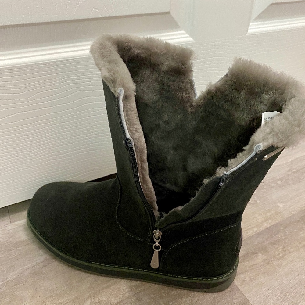 Ladies Emu Australia Gravelly Waterproof Suede Sheepskin Boots Gray Size10 New - Picture 15 of 16